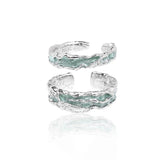 Daiiibabyyy  2Pcs/Pair Mint Green Matching Couple Friendship Lover Open Adjustable Rings Set Minimalist Engagement Wedding Rings Lovers Kit