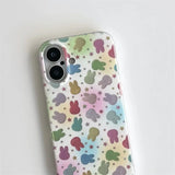 Daiiibabyyy  Whirlpool Pattern IND Soft Cute Color Rabbit Phone Case for iPhone 11 12 13 14 15 16 17 Pro Max