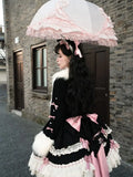 DAIIIBABYYY  -  Japan Sweet Lolita Jsk Dress Gothic Women Lace Bow Ruffles Tea Party Dresses Summer Girls Kawaii Y2k Punk Suspender Dress