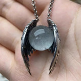 Daiiibabyyy  Gothic Ghost Wing Crystal Retro Necklace for Women Man Punk Unique Personalized Pendant for Party Jewelry Accessories Gifts