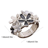 Daiiibabyyy  All-match Painting Oil Flower Ring Multicolor Petal Stretch Ring Zinc Alloy Classic Opening Ring Party