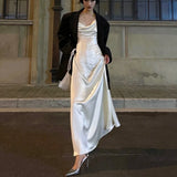 DAIIIBABYYY  -  Womens White Sexy Dress Sling Sleeveless Europe and America Fashion Luxury Backless Spicy Girl Female NEW Summer Long Skirt