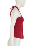 DAIIIBABYYY  -  Elegant Fashion Sexy Slim Halter Top Solid Folds Backless Slash Neck Sleeveless Tank Tops Women 2025 Summer Streetwear