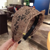 DAIIIBABYYY  -  Fashion Women Lace Hairbands Wide Hair Hoop No-slip Lady Flower Hollow Headbands with Teeth Elegant Female Hair Accessories