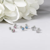 Daiiibabyyy  Mini Colorful Heart Ear Cartilage Piercing Lobe Stud Earring for Women Y2k Accessories Tragus Rook Helix Flat Ear Jewelry KAE312