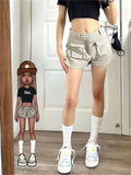 DAIIIBABYYY  -  American Retro Denim Shorts Women Pocket Cargo Short Pants Streetwear High Waist Split Summer Jeans Shorts Bottom Y2k