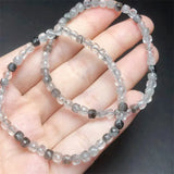 DAIIIBABYYY  -  Black Rutiled Quartz Cube Bracelet Gemstone Crystal Jewelry Bangle For Women Healing Bohemia Holiday Gift 1pcs
