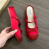 Daiiibabyyy 2024 Red Blue Pink Women Flat Slippers Fahion Slip On Ladies Elegant Flats Soft Flat Heel Dress Ballerinas Fashion Shoes Mujer