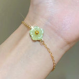 Daiiibabyyy  Sweet Metal Flower Bracelets for Women Girls Simple Gold Color Chain Petal Adjustable Bracelets Friend Jewelry Gifts