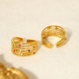 Daiiibabyyy  Trendy Colorful Crystal Rhinestone Rings for Women Irregular Luxury Aesthetic Designer Jewelry Waterproof