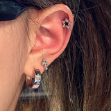 Daiiibabyyy Trendy Zircon Cross Stud Earrings Fashion Design Korean y2k Girls Sweet Cool Delicate Hoop Earrings for Women Jewelry Wholesale