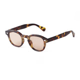 Daiiibabyyy  Vintage Fashion Shell Round Sunglasses Women Men Brand Design Retro Rivet Yellow Blue Lens Square Sun Glasses Female UV400