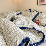 DAIIIBABYYY  -  French style pure cotton bed cover, four piece set on bed, 100 small floral all cotton duvet cover, bed sheet, lace style three