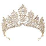 Daiiibabyyy  Korean Bridal AB Crystal Rhinestone Big Tiaras Crowns For Women Girls Wedding Party Crown Hair Dress Jewelry Accessories