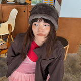 Daiiibabyyy  Hat Hairband Imitation Mink Fur Warm Headband Leopard Print Soft Retro Spicy Girl With A Fashionable Personality Wide Headband