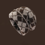 Daiiibabyyy  Fall Winter Knitted Hats for Women Men Check Plaid Beanies Skullies Fashion Casual Double Layer Red Christmas Hats Gift