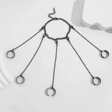 Daiiibabyyy  Gothic Cool Hip Hop Punk Chain Stainless Steel Tassel Rings for Women  Adjustable Open Finger Men Rings Set Party Gifts Jewelry