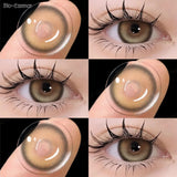 Colored Contact Lenses with 1 Pair Degree 0~-6.00 Natural Brown Lenses 1 Year K4 Blue Lens Korean Fashion Lenses