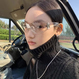 Daiiibabyyy  Cyberpunk All Inclusive Star Sunglasses Female Pilot Transparent Y2K Millennium Sunglasses Sports Cycling