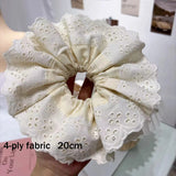 Daiiibabyyy  Large Elastic Hair Bands Rubber Bands Headwear 20cm Women Lace Scrunchies Ponytail Holders Tie Hair Hoop Large Plaid Scrunchy