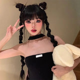 Daiiibabyyy  70cm Twist Braid Ponytail High Elastic Wig Women Hair Side Natural Wig Dreadlocks Black Hous Tail Hairpiece Hair Accessories