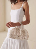Daiiibabyyy  Hot French Minimalist Handmade Woven Bag Women Daily Casual Commute Single Shoulder Bag Small Tote Bag