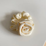 Daiiibabyyy  -  French Rose Hair Scrunchies Korean Rose Hair Ties Elegant Flower Hair Bands