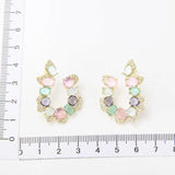 DAIIIBABYYY  -  Korean Style Big Flower Stud Earrings Big Crystal Exquisite Zircon Stone Earrings Fashion Jewelry Rhinestone Earrings Wedding