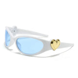 DAIIIBABYYY  -  Retro Y2K Style Oval Sunglasses for Women Fashion Heart Sports Goggles Popular Pink Cat Eye Sun Glasses Ladies Gafas De Sol