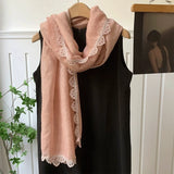 Daiiibabyyy  Spring and Autumn 95*185cm Ladies Scarves Lace Edged Shawl Scarf For Women