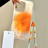 Daiiibabyyy  Vortex pattern painted summer sunset phone case with colorful bead chain for iPhone 11 12 13 14 15 16 pro max