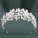 Daiiibabyyy  Baroque Queen Crystal Leaf Flowers Crowns For Bridal Women Girls Wedding Tiaras Diadem Princess Party Hair Dress Jewelry