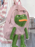 Daiiibabyyy  Personality Funny Cute Frog Mochilas Mujer Student Mochila Korean Large Capacity Bag Zipper Backpack Novelty Bags for Woman