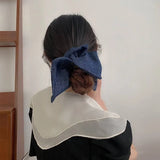 DAIIIBABYYY  -  Large Scrunchie for Hair Hairties Elastic Rubberbands for Girls Bun Hairstyle Scrunchie Denim Headwear Hair Accessories