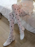 Daiiibabyyy  Fashion Spring Korean Polka Dot Knee High Stockings Women Vintage Y2K Sweet Cute Pantyhose Tight JK Lolita Long Tube Sockings