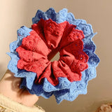Daiiibabyyy  French Retro Red Blue Lace Flower Headband  Fashionable Elegant Hair ring INS Minimalist Hair Accessories for Women