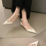 DAIIIBABYYY  -   2024 Red Spring New Women Sandal Fashion Pointed Toe Shallow Ladies Elegant Slingback Shoes Thin Low Heel Outdoor Dress Pumps