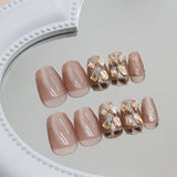 DAIIIBABYYY  -  24 Square Short Fake Nails +1 Nail File +1 Piece of Jelly Glue