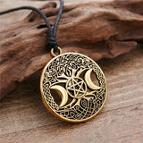 DAIIIBABYYY  -  Triple Moon Goddess Five pointed Star Stainless Steel Necklace Men's and Women's Fashion Ultra Natural Jewelry Gift