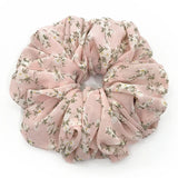 DAIIIBABYYY  -  Large Hair Band Elastic Chiffon Scrunchies Floral Print Malaysian Bunch Hair Tie Oversized Volumizing Malaysian Rubber Band