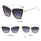 Daiiibabyyy  Retro Design Cat Eye Sunglasses Fashionable Driving Metal Frame Glasses Suitable For All Seasons Leisure Walk UV400