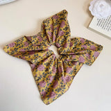 Daiiibabyyy  Floral Fabric Square Hair Ring for Woman Elegant High Elastic Hair Rope Fashionable Girl Does Not Hurt The Hair Hair tie Scrunch