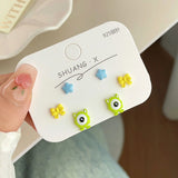DAIIIBABYYY  -  Cute Funny Monster Eyes Stud Earrings Set Women Y2K Kpop Fashion C-Shape Earring Set Goth Jewelry brincos Accessories