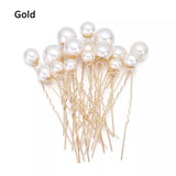 Daiiibabyyy  16Pcs Pearl U-shaped Pins Metal Barrette Hair Clips Wedding Bridal Hairstyle Flral Tiara Hair Accessories Hair Styling Tools
