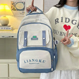 Daiiibabyyy  New Design Nylon School Bag Red Color Large Capacity Backpack Multifunctional Shoulder Bag