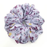DAIIIBABYYY  -  Large Hair Band Elastic Chiffon Scrunchies Floral Print Malaysian Bunch Hair Tie Oversized Volumizing Malaysian Rubber Band