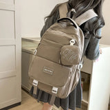 Daiiibabyyy  New Portable Backpack Large Capacity with Wallet School Bag Lightweight Casual Shoulder Bag