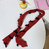 Daiiibabyyy  Y2K Velvet Bow Lace Fingerless Arm Sleeves Women Sheer Glovelettes for Hot Girl Summer Style Fashion Lace Trim Bolero Gloves