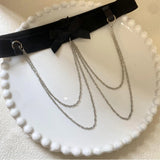 Daiiibabyyy  Elegant Sexy Chain Tassel Bowknot Leg Chain for Women Elastic Band Leg Chain Summer Spice Girls Women's Body Chain Accessories