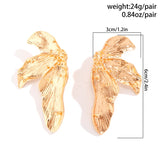 DAIIIBABYYY  -  Exaggerated Big Geometry Half Flower Metal Earrings Gothic Irregular Liquid Metal Stud Earrings Women's Banquet Jewelry